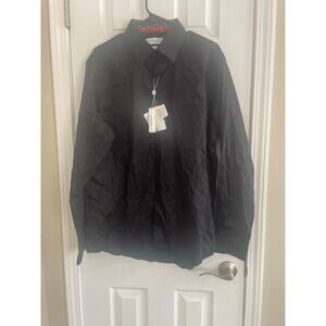 Levinas Contemporary Fit Black Button Down Long Sleeve A72